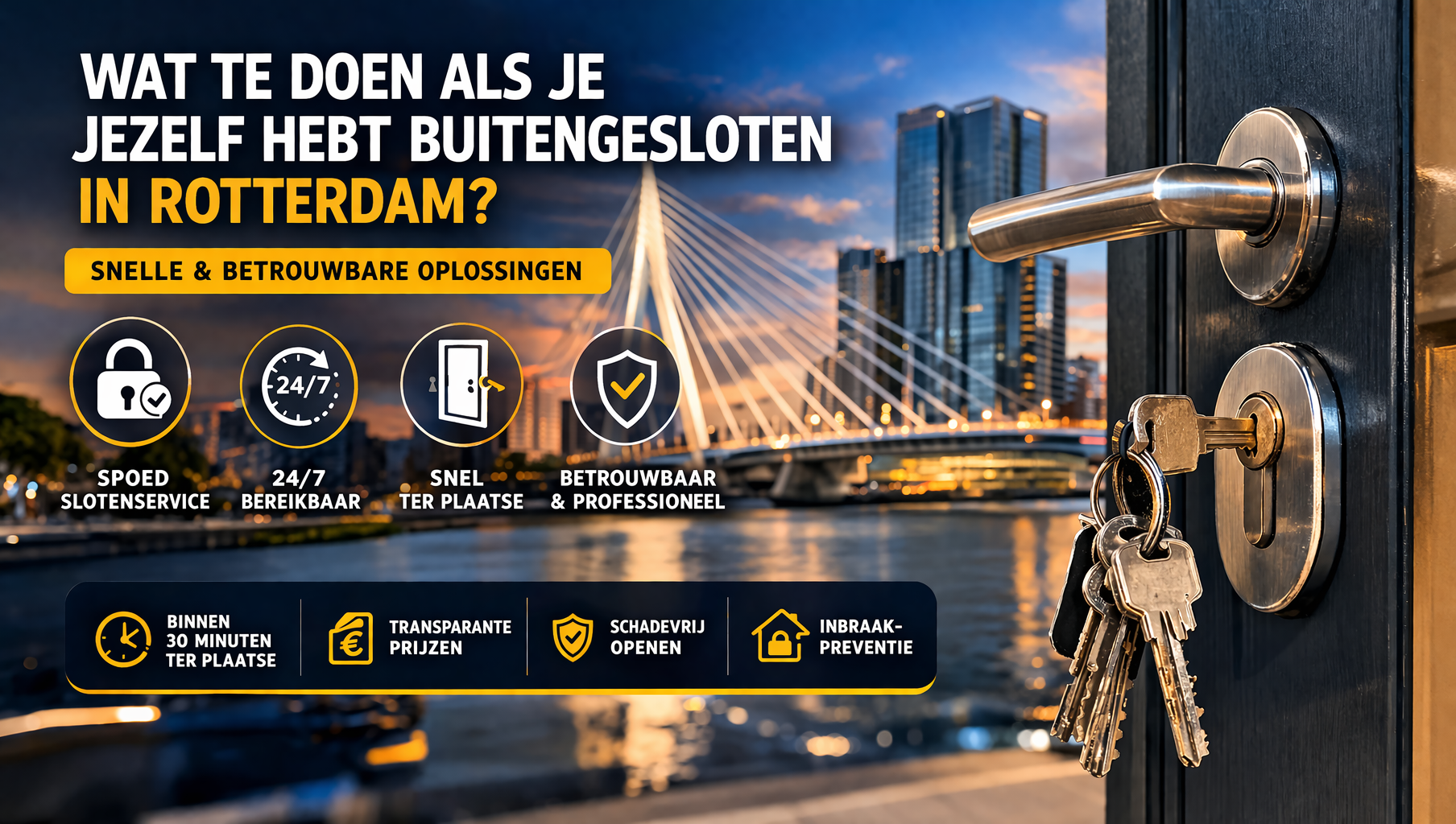 Wat te doen als je jezelf hebt buitengesloten in Rotterdam?